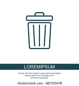 Web line icon. Trash can