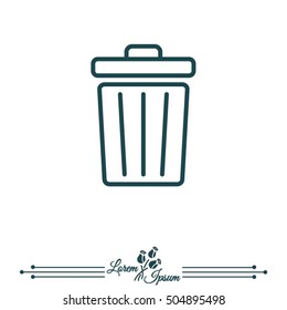 Web line icon. Trash can