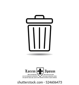 Web Line Icon. Trash Can