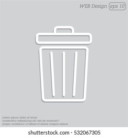Web line icon. Trash can