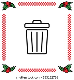 Web line icon. Trash can