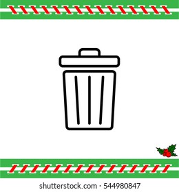 Web line icon. Trash can
