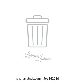 Web line icon. Trash can