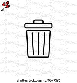 Web line icon. Trash can