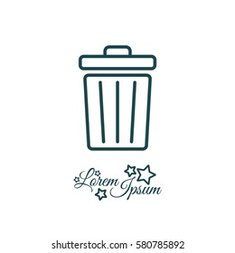 Web line icon. Trash can