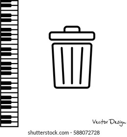 Web line icon. Trash can