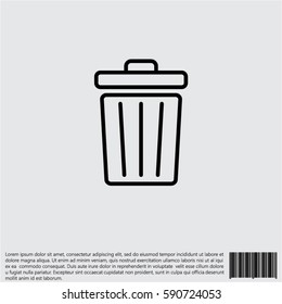 Web line icon. Trash can