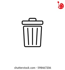 Web line icon. Trash can