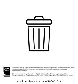 Web line icon. Trash can