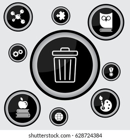 Web line icon. Trash can