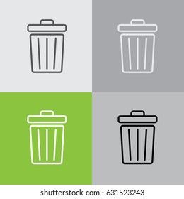 Web line icon. Trash can