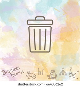 Web line icon. Trash can