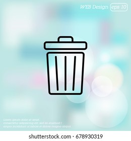 Web line icon. Trash can