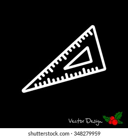 Web line icon. Triangle ruler