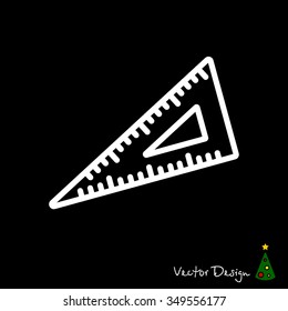 Web line icon. Triangle ruler