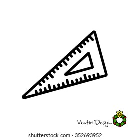 Web line icon. Triangle ruler