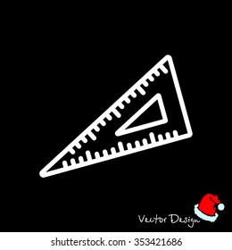 Web line icon. Triangle ruler