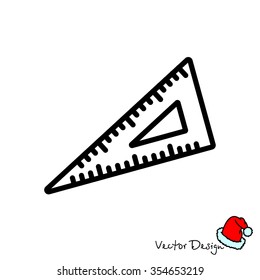 Web line icon. Triangle ruler