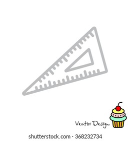 Web line icon. Triangle ruler