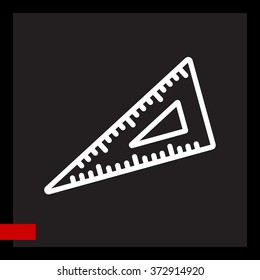 Web line icon. Triangle ruler