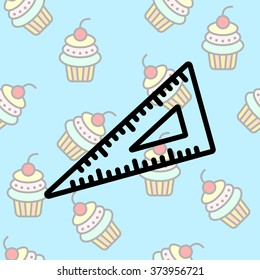 Web line icon. Triangle ruler