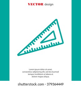 Web line icon. Triangle ruler