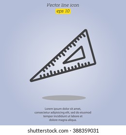Web line icon. Triangle ruler
