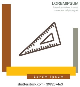Web line icon. Triangle ruler