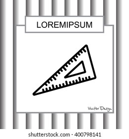 Web line icon. Triangle ruler