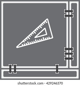 Web line icon. Triangle ruler