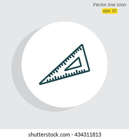 Web line icon. Triangle ruler