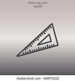 Web line icon. Triangle ruler