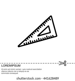 Web line icon. Triangle ruler