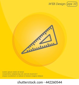 Web line icon. Triangle ruler