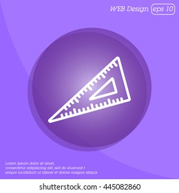 Web line icon. Triangle ruler