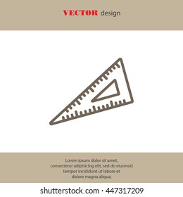Web line icon. Triangle ruler