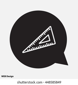 Web line icon. Triangle ruler