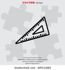 Web line icon. Triangle ruler
