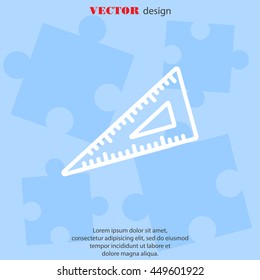 Web line icon. Triangle ruler