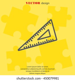 Web line icon. Triangle ruler