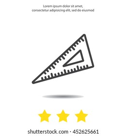 Web line icon. Triangle ruler
