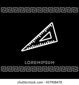 Web line icon. Triangle ruler