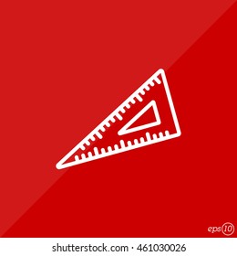Web line icon. Triangle ruler
