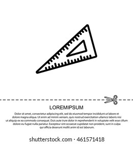 Web line icon. Triangle ruler