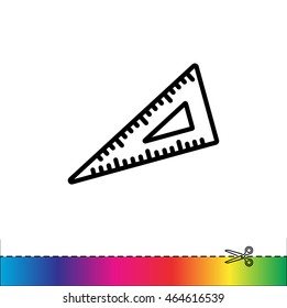 Web line icon. Triangle ruler