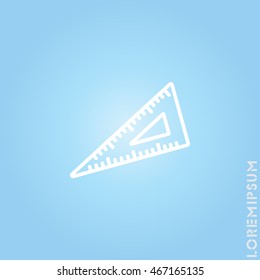 Web line icon. Triangle ruler