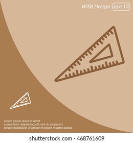 Web line icon. Triangle ruler