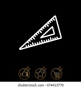 Web line icon. Triangle ruler