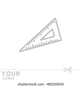 Web line icon. Triangle ruler