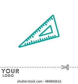 Web line icon. Triangle ruler